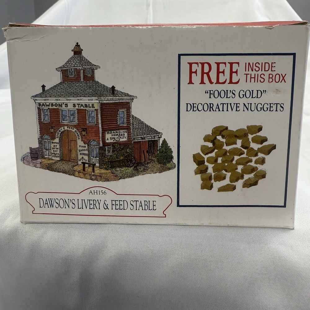 Liberty Falls Dawsons Stable & Fools Gold AH156 NEW Box‎ Christmas Village 1998 - Picture 2 of 6